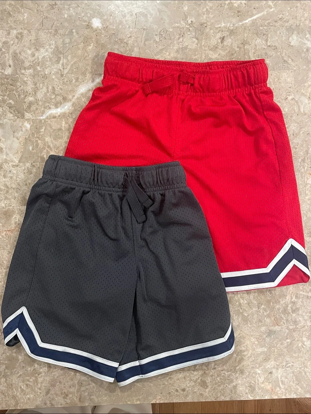 Kids Red S8 and Grey S7 Athletic Shorts - Pack of 2 Bundle